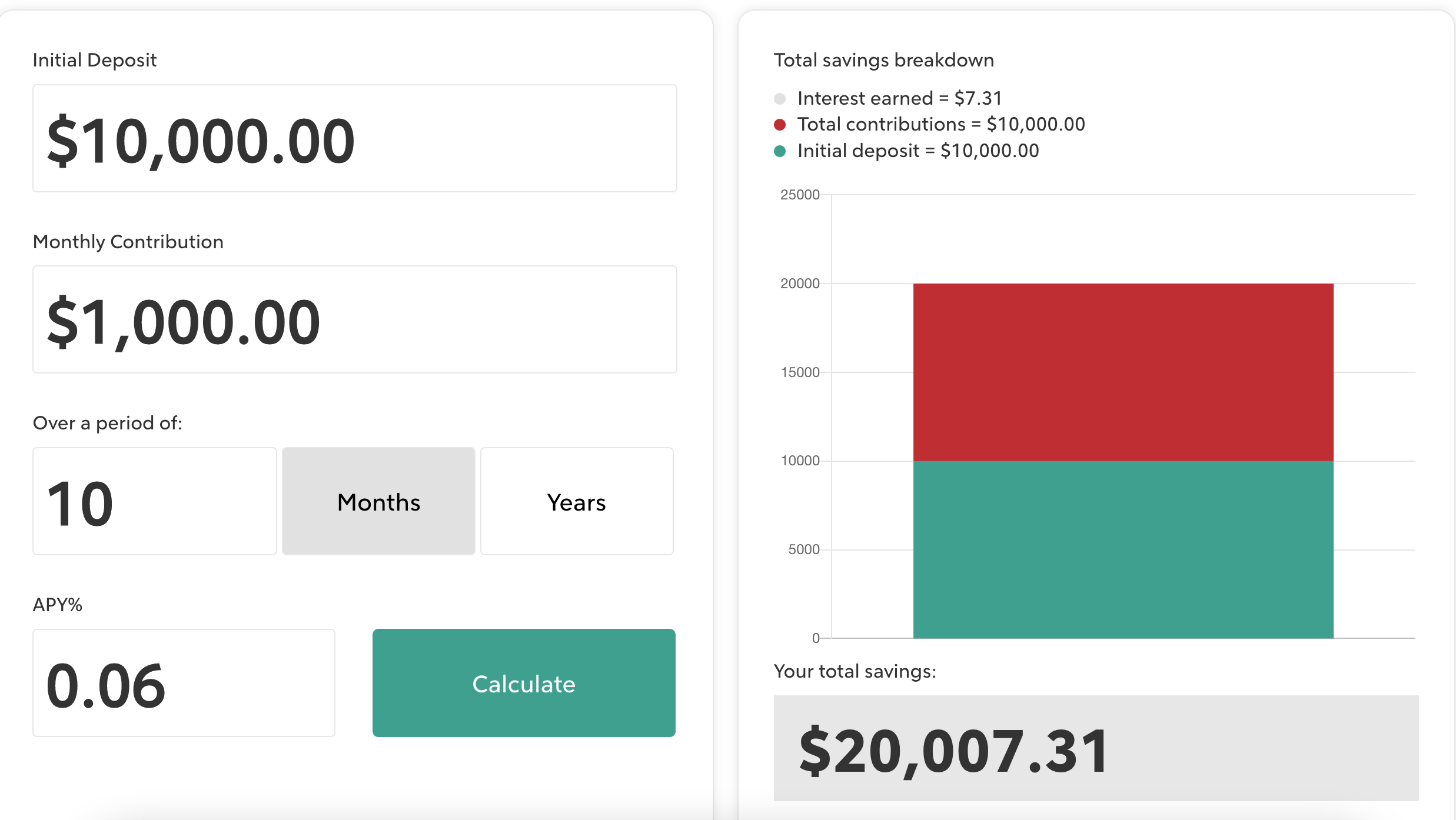 Savings Calculator